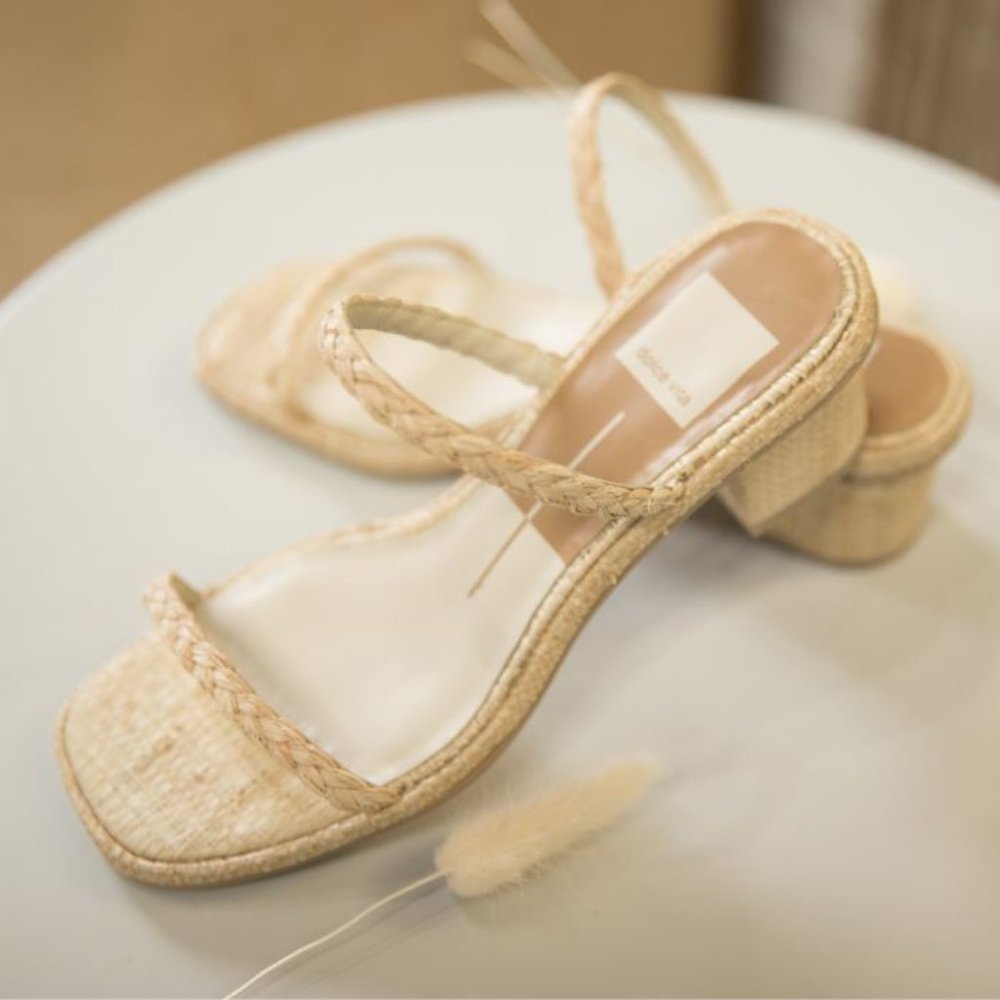 RARE NWT Dolce Vita Riya Slide Sandal Raffia 10M